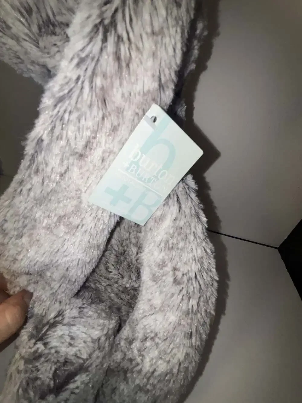 Burton + Burton Gray Speckled Plush Bunny Rabbit Stuffed Animal